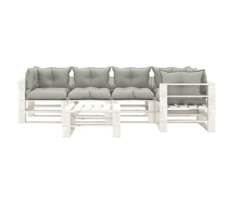 vidaXL Set muebles de palets de jardín 6 pzas madera cojines taupe