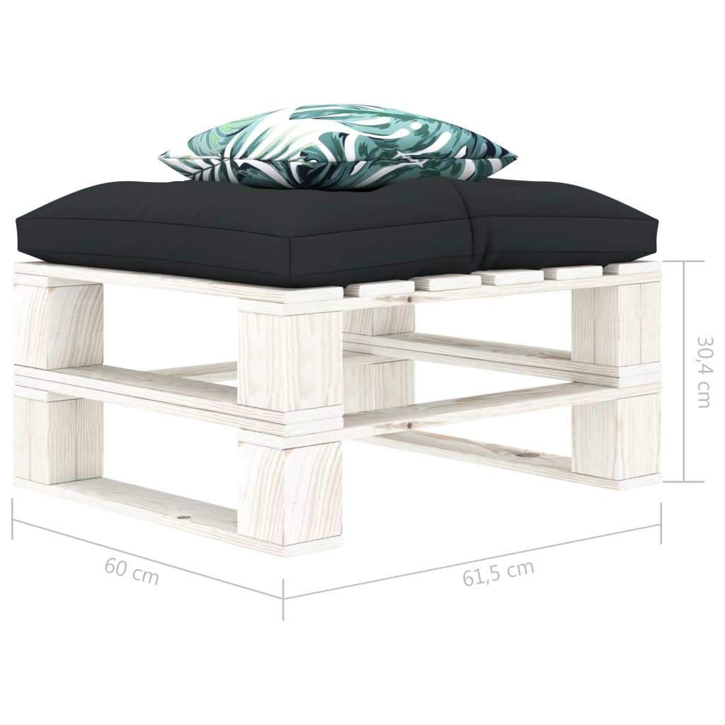 Ottomana Da Giardino Pallet Con Cuscino Antracite E Fiori Legno VidaXL 14 width=274