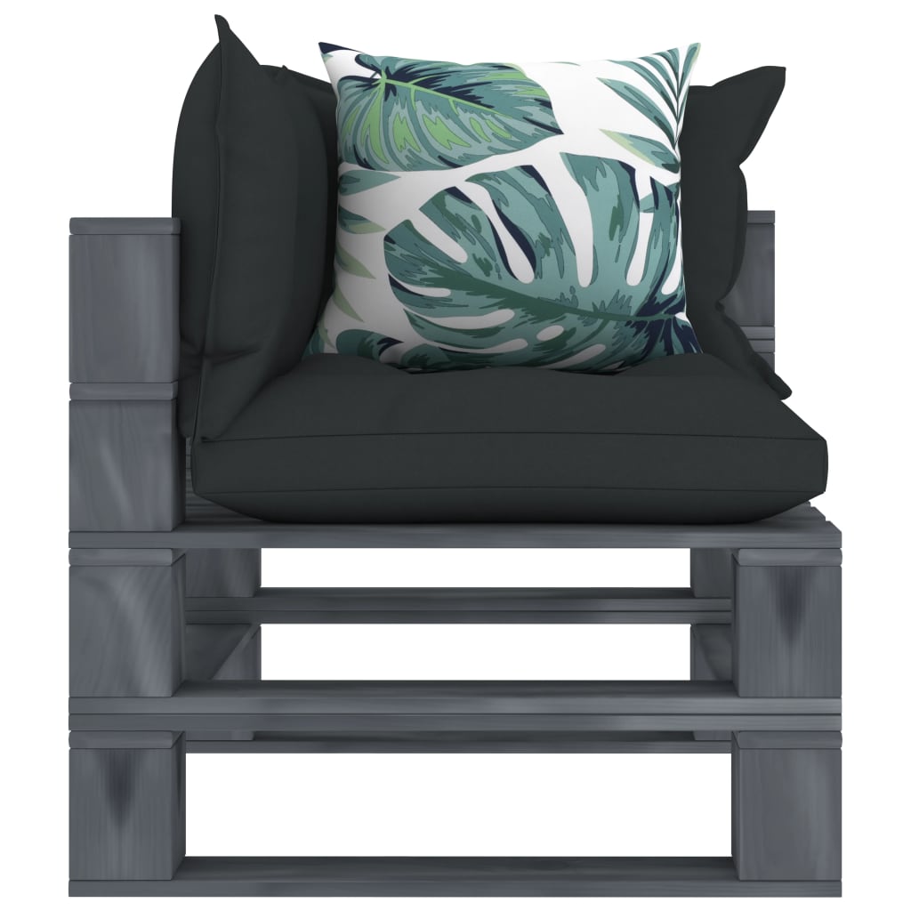 vidaXL Ogrodowe siedzisko narożne z palet, z poduszkami w 2 kolorach