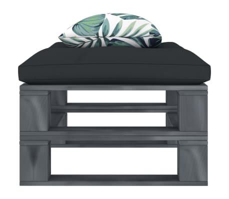 vidaXL Ogrodowy stołek z palet, z poduszkami w 2 kolorach, drewniany