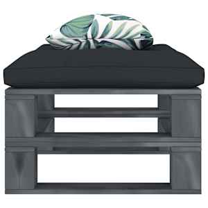 vidaXL Sodo otomanė i&scaron; paletės su pagalvėle, mediena