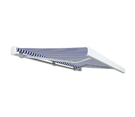 vidaXL Motorizirana kasetna tenda 300x250 cm modra in bela