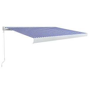 vidaXL k&auml;sitsi kasutatav varikatus 400 x 300 cm, sinine ja valge