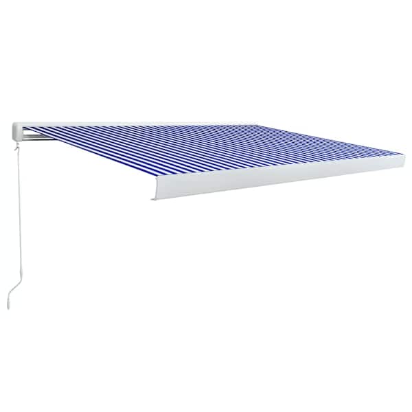 vidaXL k&auml;sitsi kasutatav varikatus 400 x 300 cm, sinine ja valge