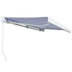 vidaXL Toldo manual com caixa 400x300 cm azul e branco