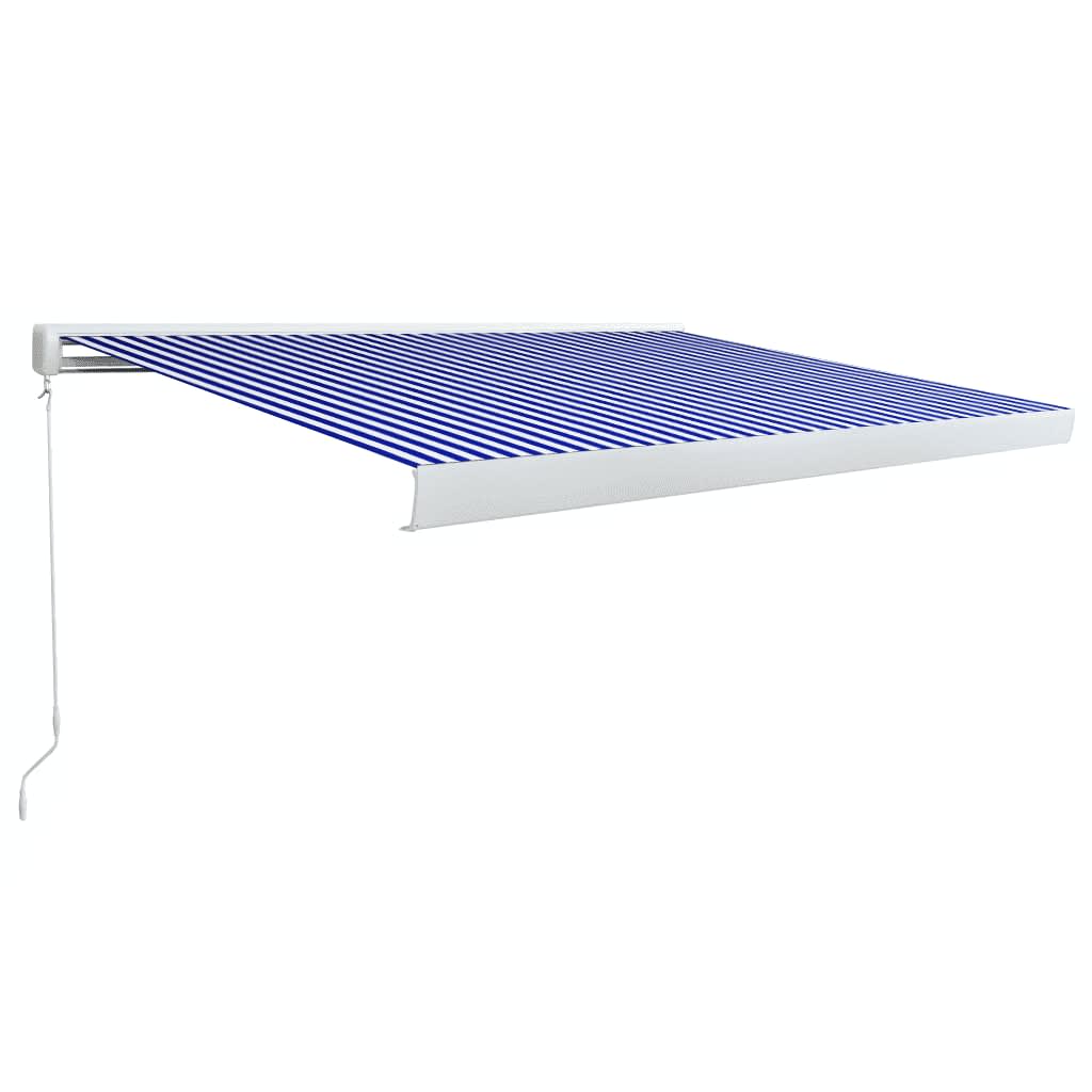 vidaXL k&eacute;k &eacute;s feh&eacute;r manu&aacute;lis, kazett&aacute;s napellenző 450 x 300 cm