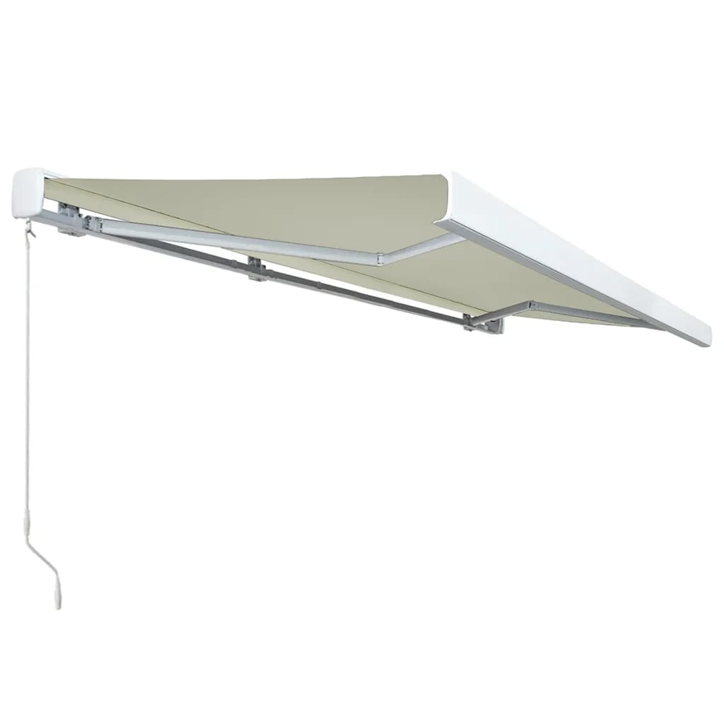 vidaXL Toldo de carrete manual color crema 500x300 cm