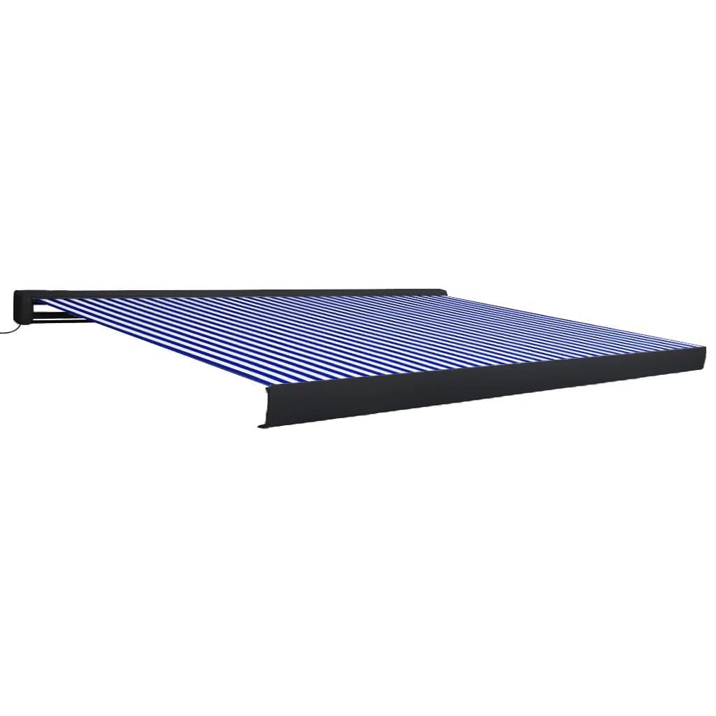 vidaXL Luifel gemotoriseerd 300x250 cm blauw en wit