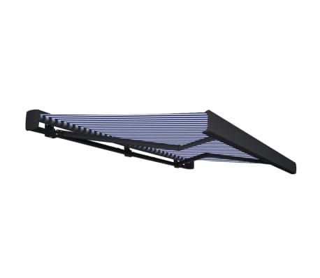 vidaXL Motorizuota kasetinė markizė, mėlyna ir balta, 300x250cm