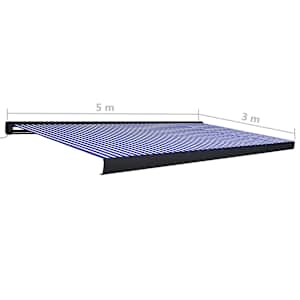 Kazetová markýza s motorem 500 x 300 cm modrá a bílá - obrázek 7