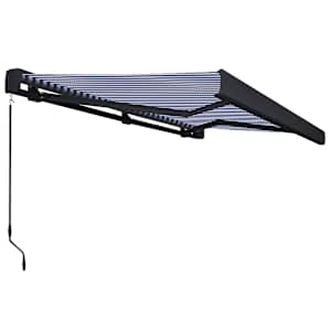 vidaXL k&eacute;k &eacute;s feh&eacute;r manu&aacute;lis kazett&aacute;s napellenző 350 x 250 cm