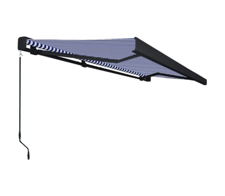 vidaXL Manual Cassette Awning 500x300 cm Blue and White