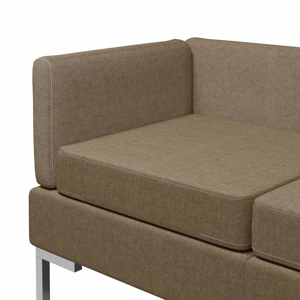 3dílná sedací souprava textil hnědá - obrázek 6