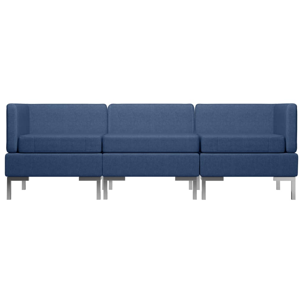 vidaXL 3-dijelni set sofa od tkanine plavi