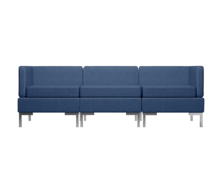 vidaXL 3-dijelni set sofa od tkanine plavi