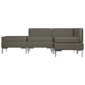 vidaXL Sofos komplektas, 4 dalių, taupe spalvos, audinys