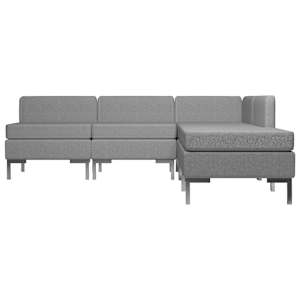 vidaXL 5-delig Bankstel stof lichtgrijs