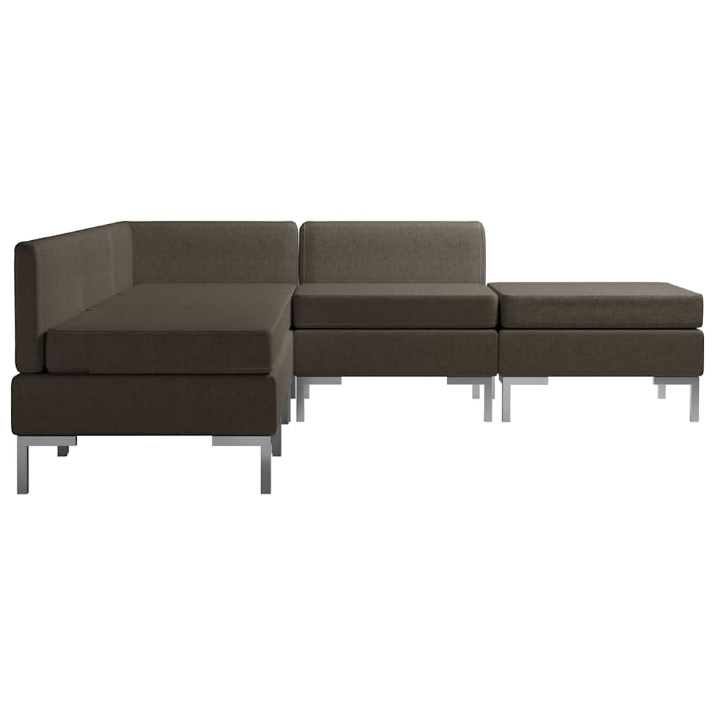 5dílná sedací souprava textil taupe - obrázek 5