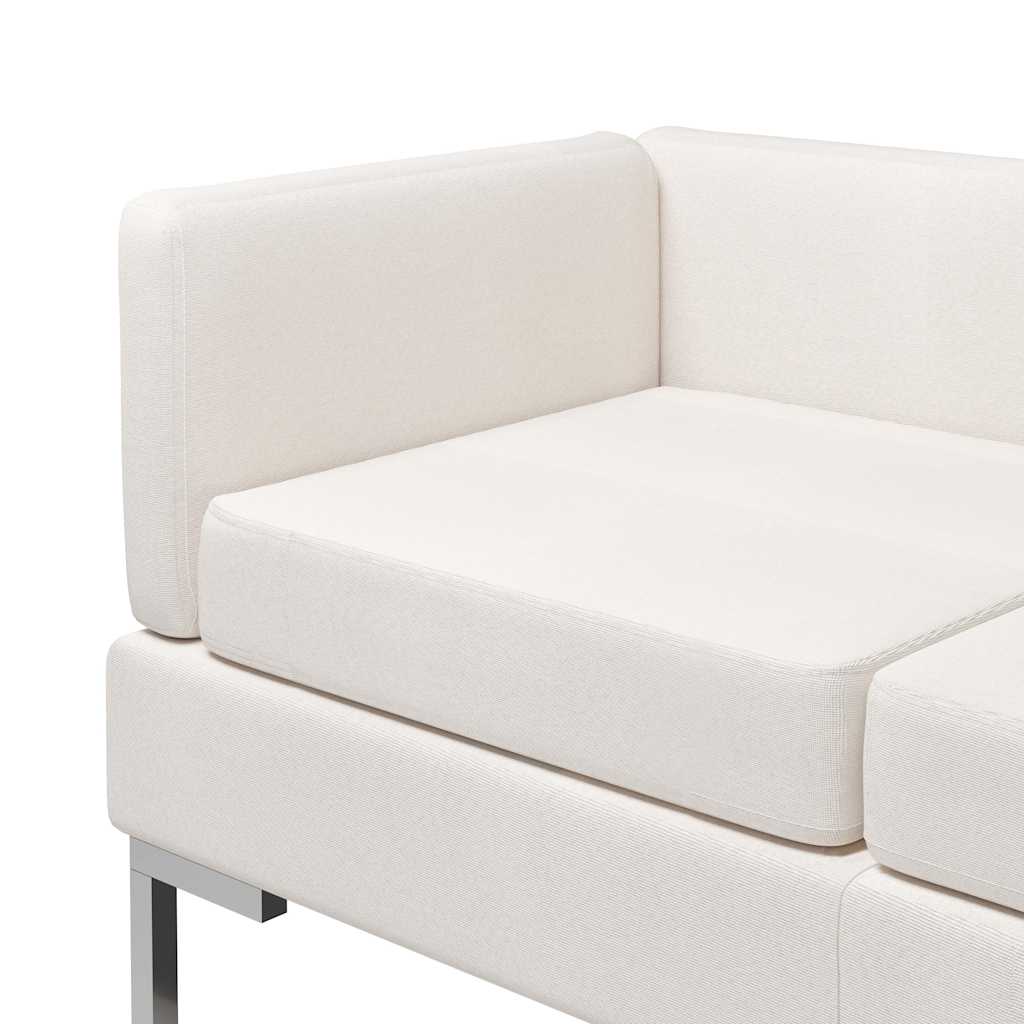 5dílná sedací souprava textil krémová - obrázek 5