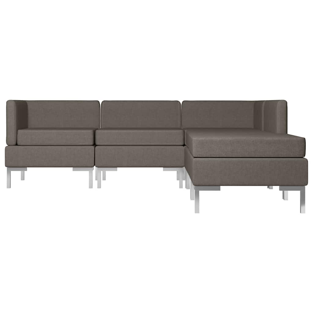 5dílná sedací souprava textil taupe - obrázek 3