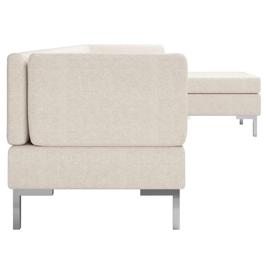 5dílná sedací souprava textil krémová - obrázek 5