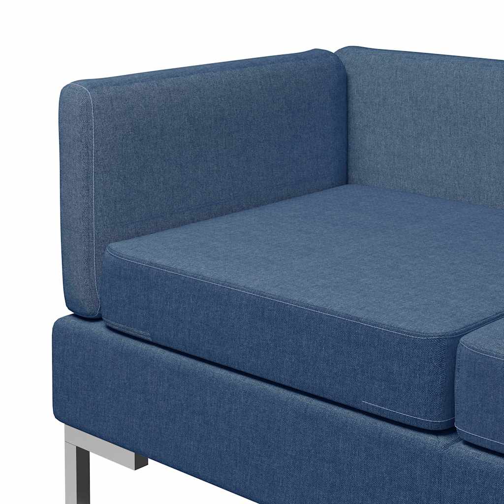5dílná sedací souprava textil modrá - obrázek 6