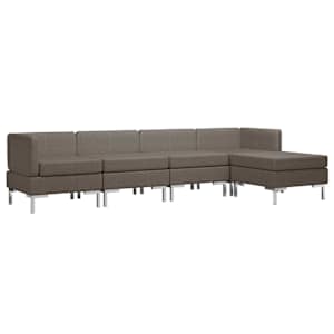 5dílná sedací souprava textil taupe - obrázek 2