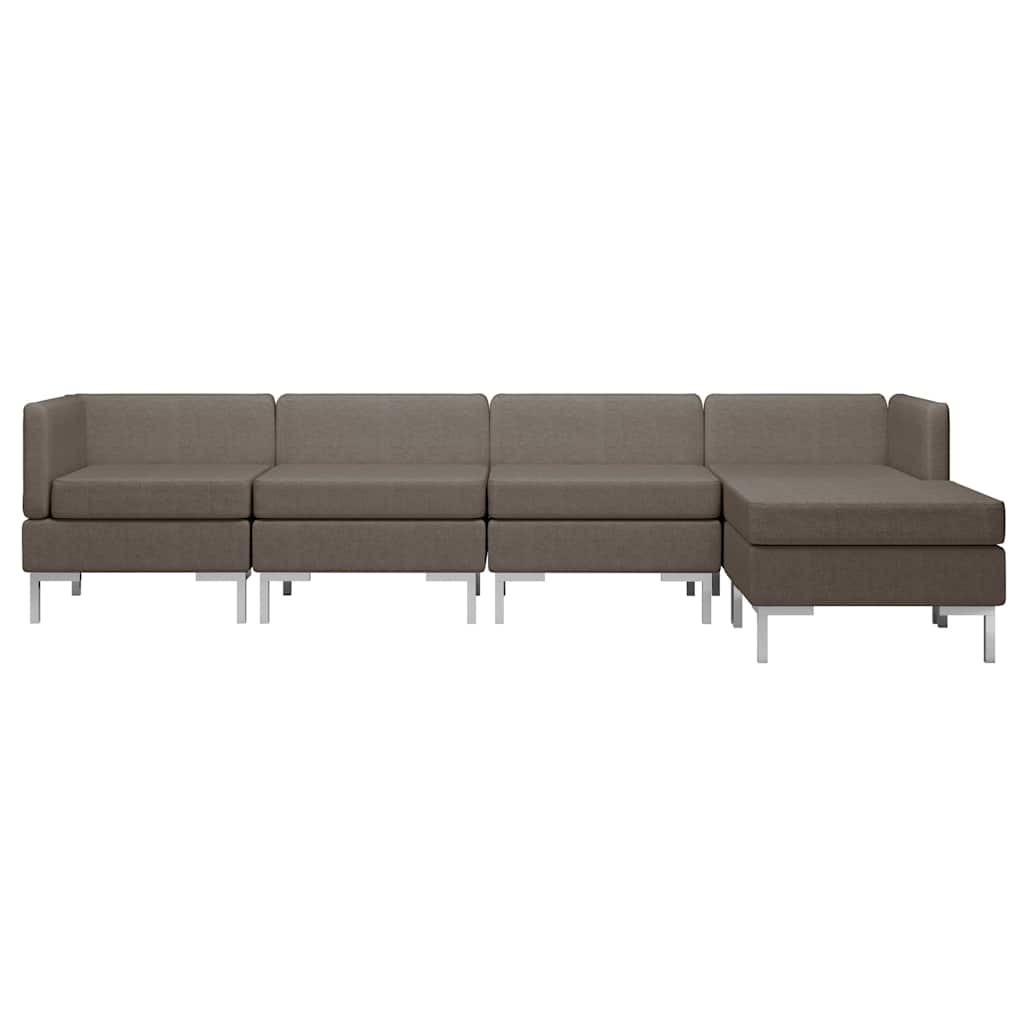 5dílná sedací souprava textil taupe - obrázek 3