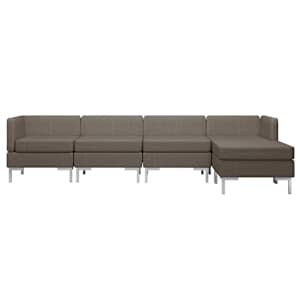 5dílná sedací souprava textil taupe - obrázek 3