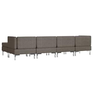 5dílná sedací souprava textil taupe - obrázek 4