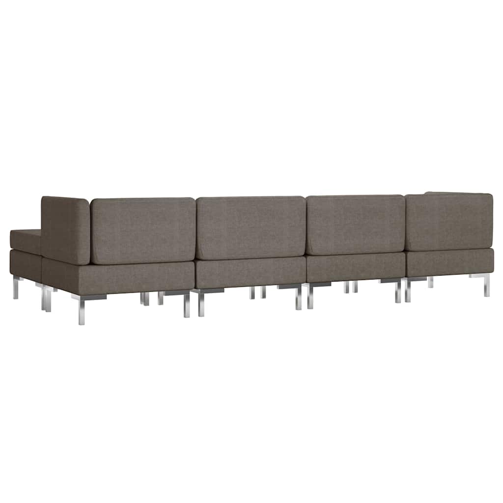 6dílná sedací souprava textil taupe - obrázek 4
