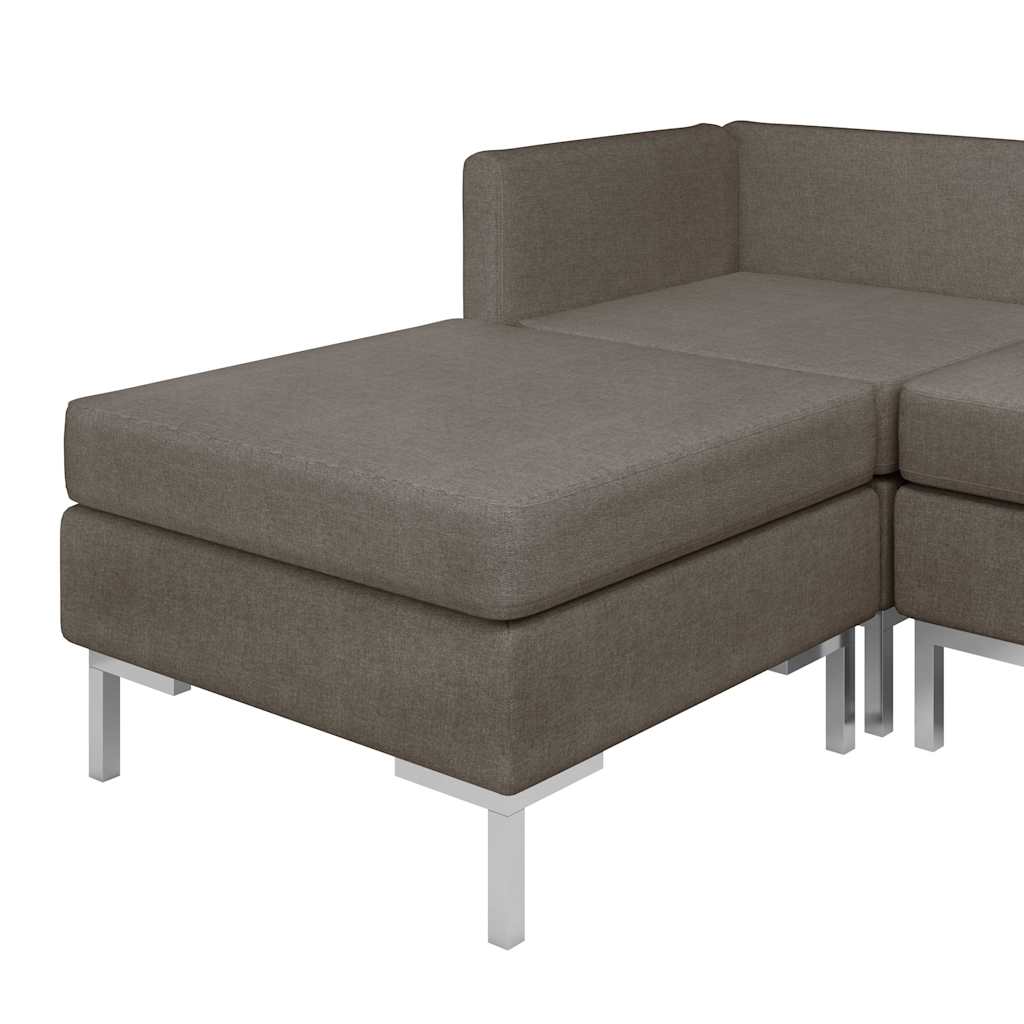 6dílná sedací souprava textil taupe - obrázek 6