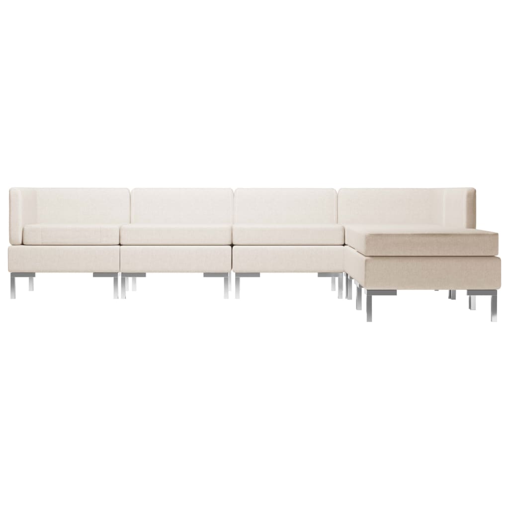 vidaXL 6-tlg. Sofagarnitur Stoff Creme