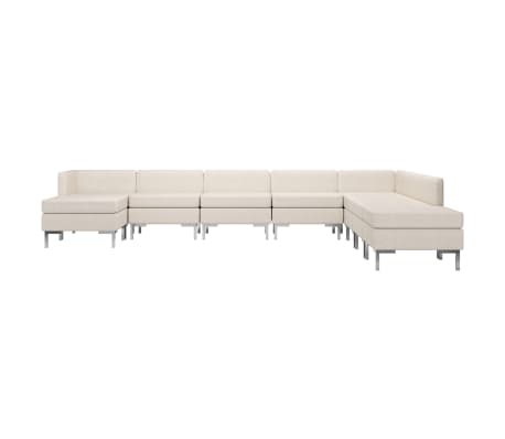 vidaXL 9-tlg. Sofagarnitur Stoff Creme