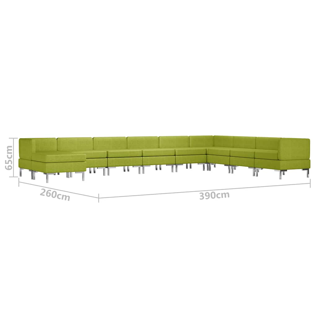 10dílná sedací souprava textil zelená - obrázek 8