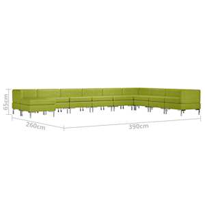 10dílná sedací souprava textil zelená - obrázek 8
