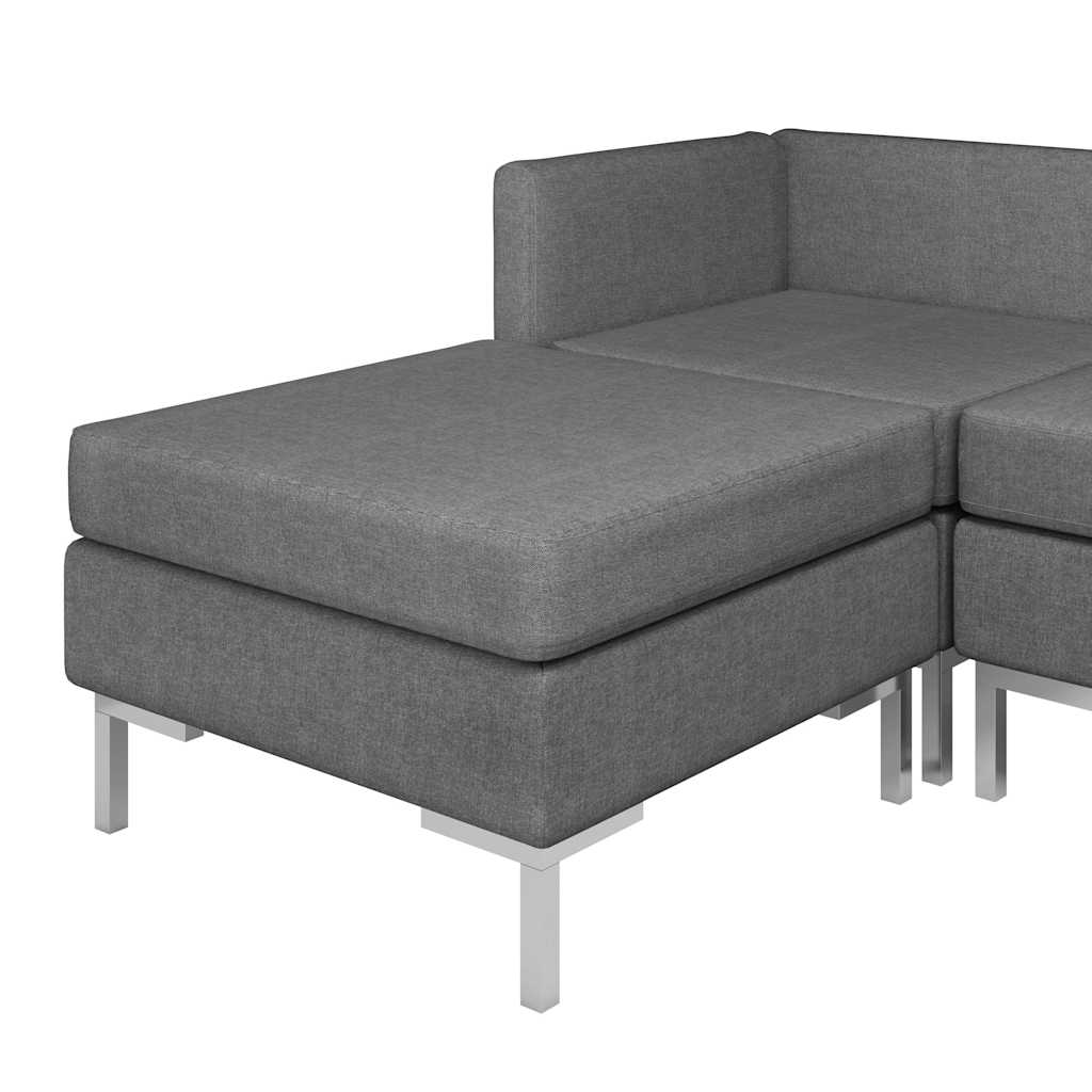 11dílná sedací souprava textil tmavě šedá - obrázek 6