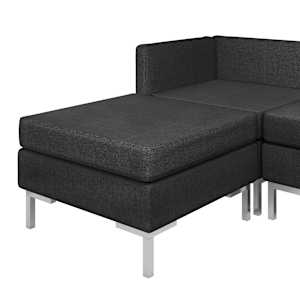 11dílná sedací souprava textil černá - obrázek 6
