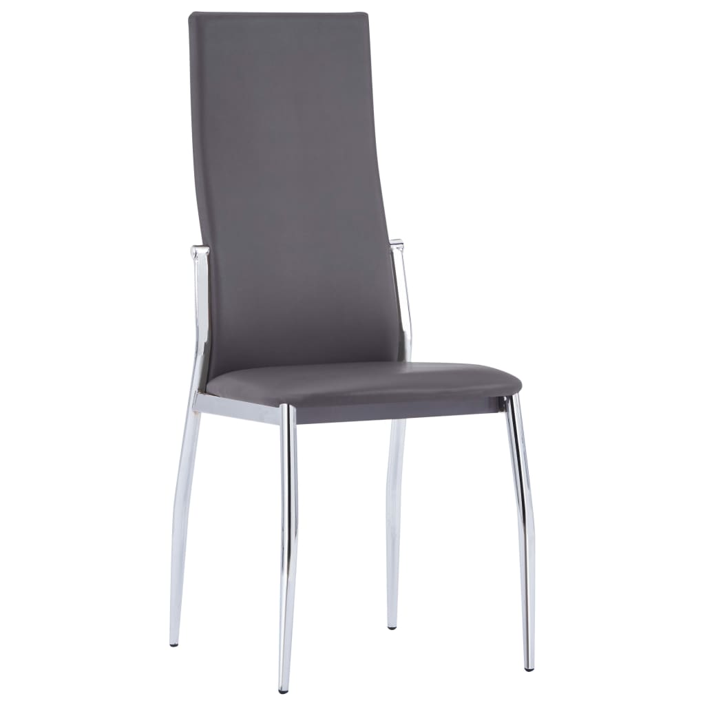 vidaXL Dining Chairs 6 pcs Grey Faux Leather