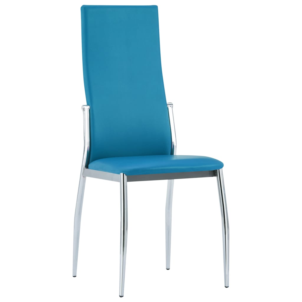 vidaXL Dining Chairs 6 pcs Blue Faux Leather