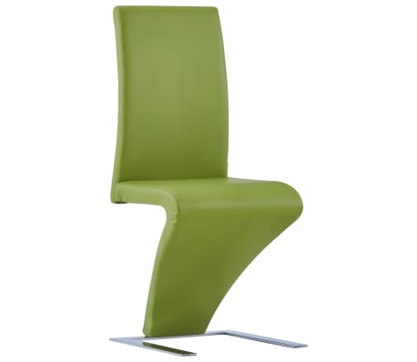 vidaXL Chaises à manger avec forme de zigzag lot de 6 vert similicuir