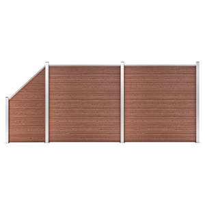 vidaXL WPC-aiakomplekt, 2 ruutu + 1 kaldus, 446 x 186 cm pruun