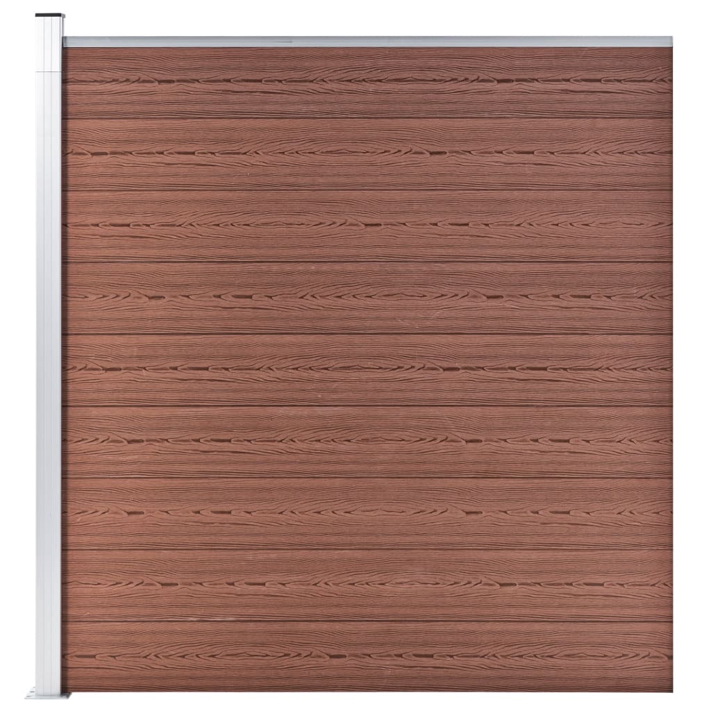  WPC plot, 2 štvorcové + 1 zošikmený diel 446x186 cm, hnedý