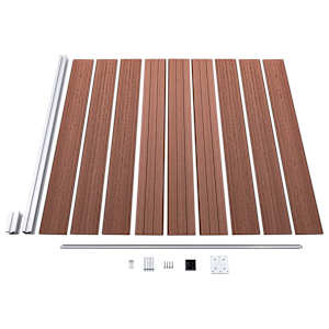 Plotová sada WPC 2 čtvercové + 1 šikmý díl 446 x 186 cm hnědá - obrázek 7