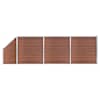 vidaXL WPC-aiakomplekt, 3 ruutu + 1 kaldus, 619 x 186 cm pruun