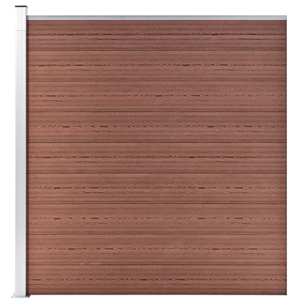  WPC plot, 3 štvorcové + 1 zošikmený diel 619x186 cm, hnedý