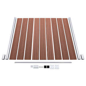 Plotová sada WPC 3 čtvercové + 1 šikmý díl 619 x 186 cm hnědá - obrázek 8