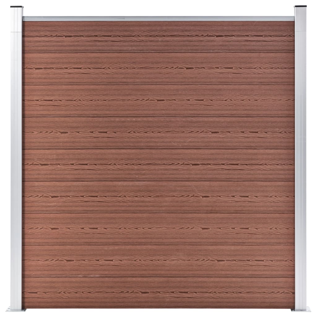 Set panouri gard, 8 pătrate + 1 oblic, maro, 1484×186 cm, WPC