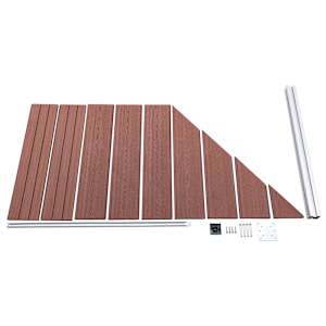 Plotová sada WPC 8 čtvercových + 1 šikmý díl 1484x186 cm hnědá - obrázek 12