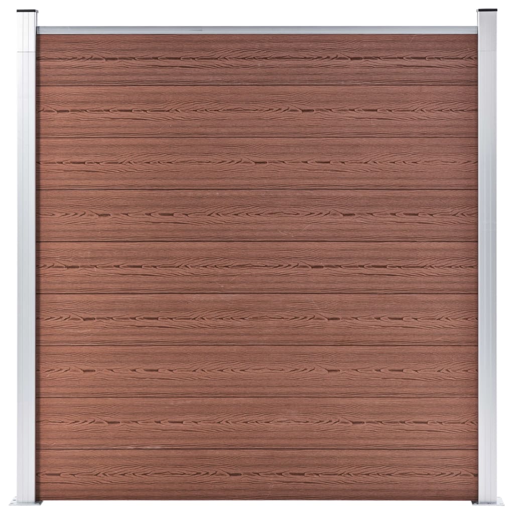 vidaXL Set panouri gard, 10 pătrate + 1 oblic, maro, 1830x186 cm, WPC